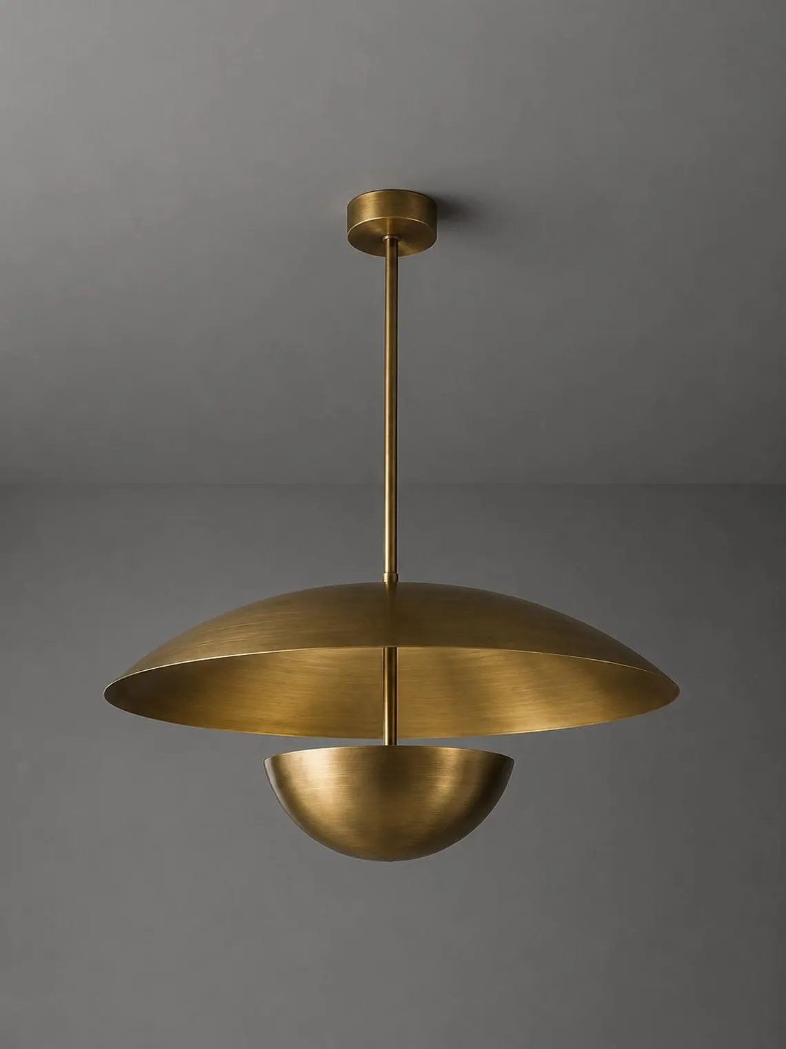 Handcrafted solid brass disc pendant light (ALK-040) - image 1